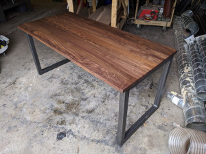 custom walnut oiled desk simple wood and metal desk st. paul mn minneapolis mn